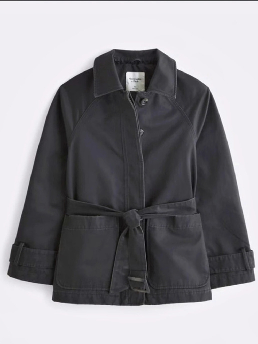 Abercrombie & Fitch Waxed Belted Utility Jacket Black Small